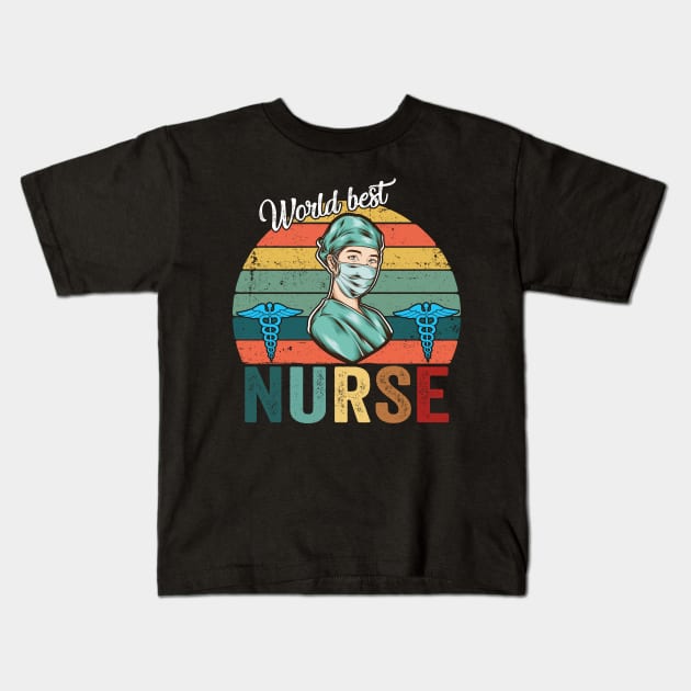 Awesome World best nurse Kids T-Shirt by Lever K mauldin